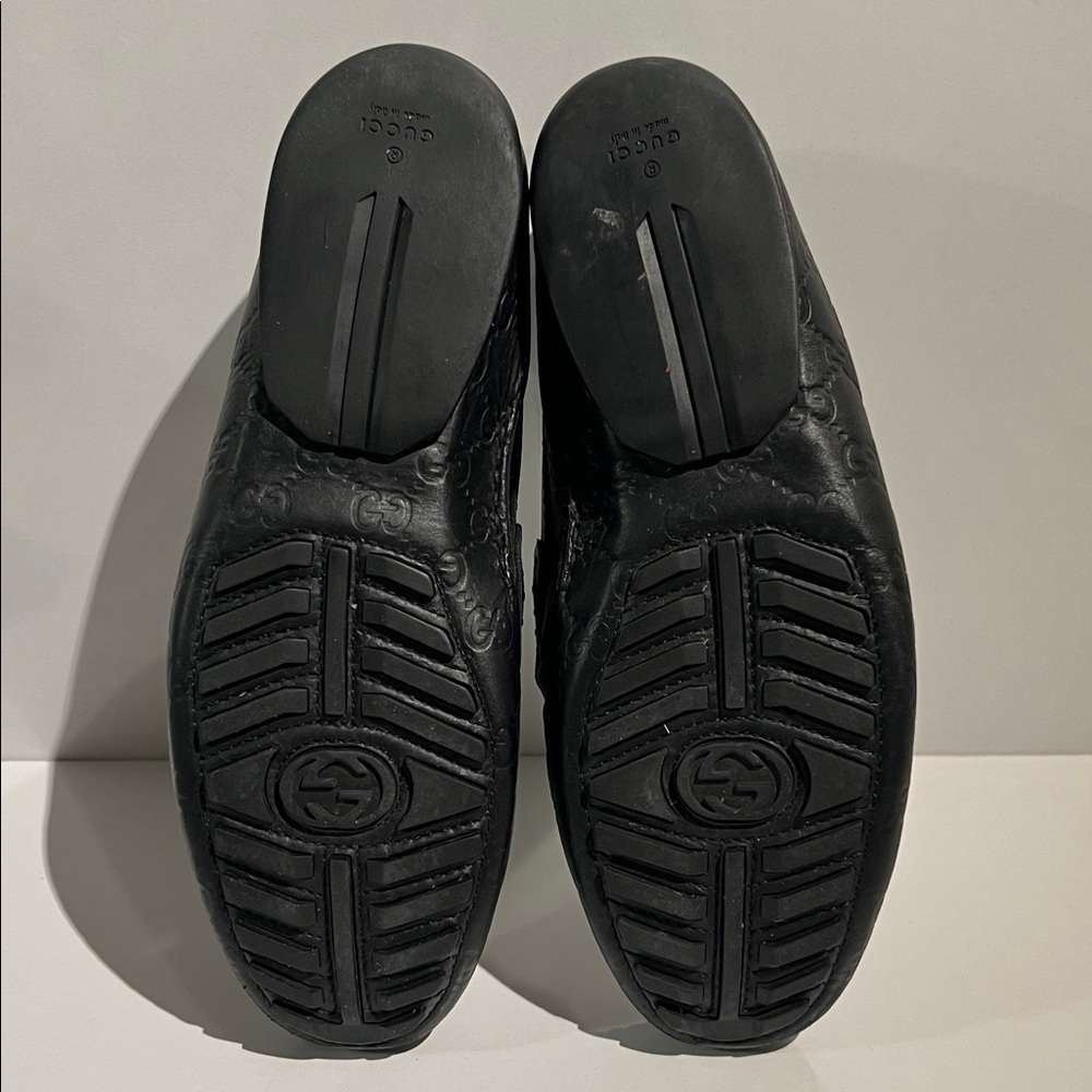 Gucci Black Embossed Leather Loafers - Picture 7 of 9